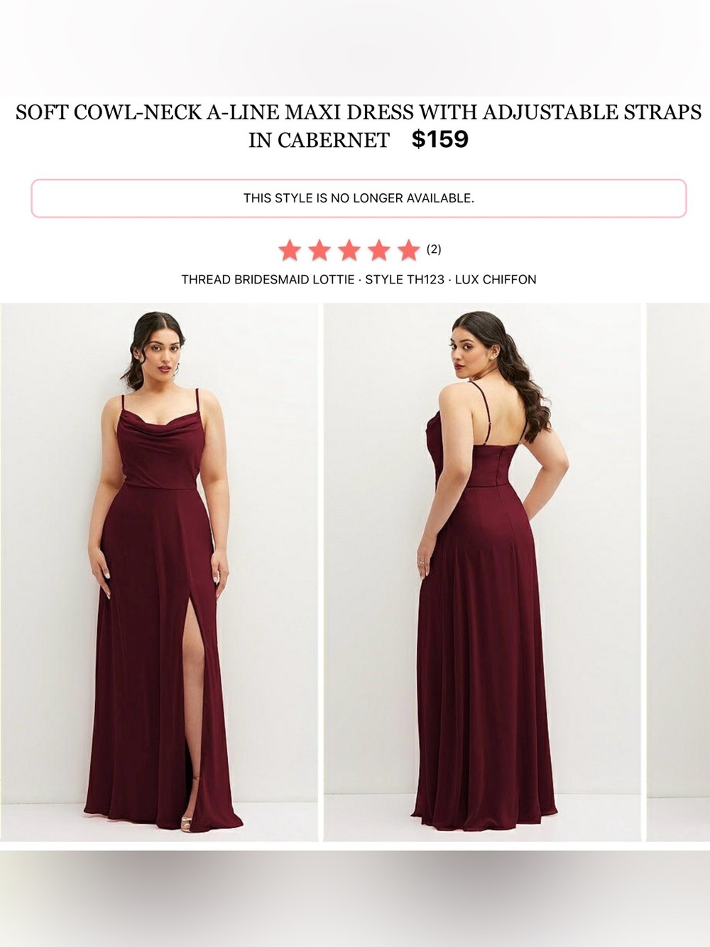 Lottie Cowl-Neck Maxi Dress in Cabernet